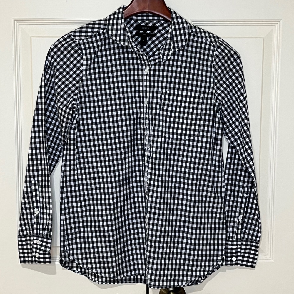 J.Crew Classic-fit Club Collar Boy Shirt in gingham Size 2
